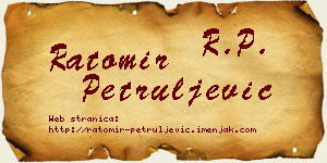 Ratomir Petruljević vizit kartica